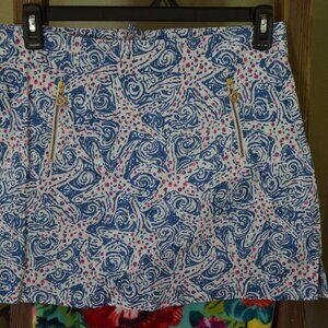 Lilly pulitzer marigold skort Indigo Blue Starfish Size 10